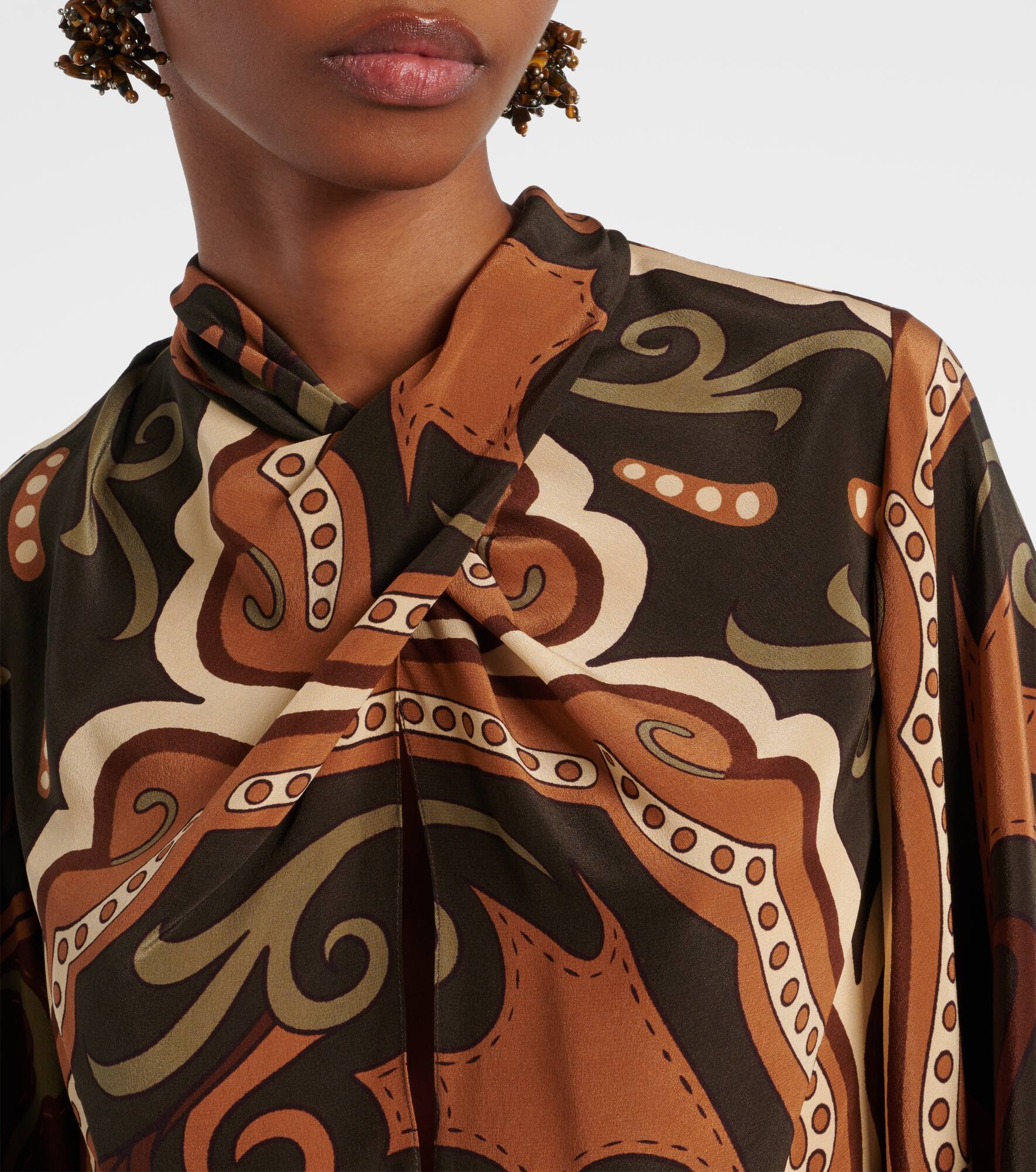 Printed silk blouse - 4