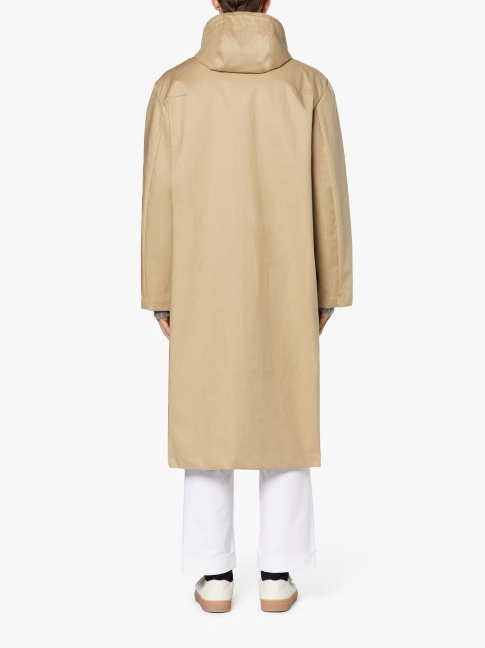 WOLFSON FAWN RAINTEC COTTON LONG HOODED COAT | GMC-110 - 3