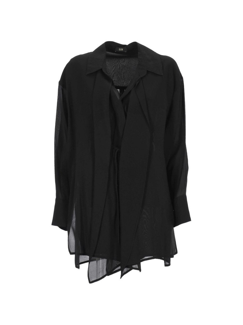 semi-sheer tie-fastening shirt 1