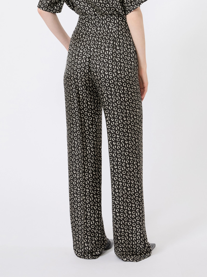 ROMANA Printed silk trousers - BLACK WHITE 4