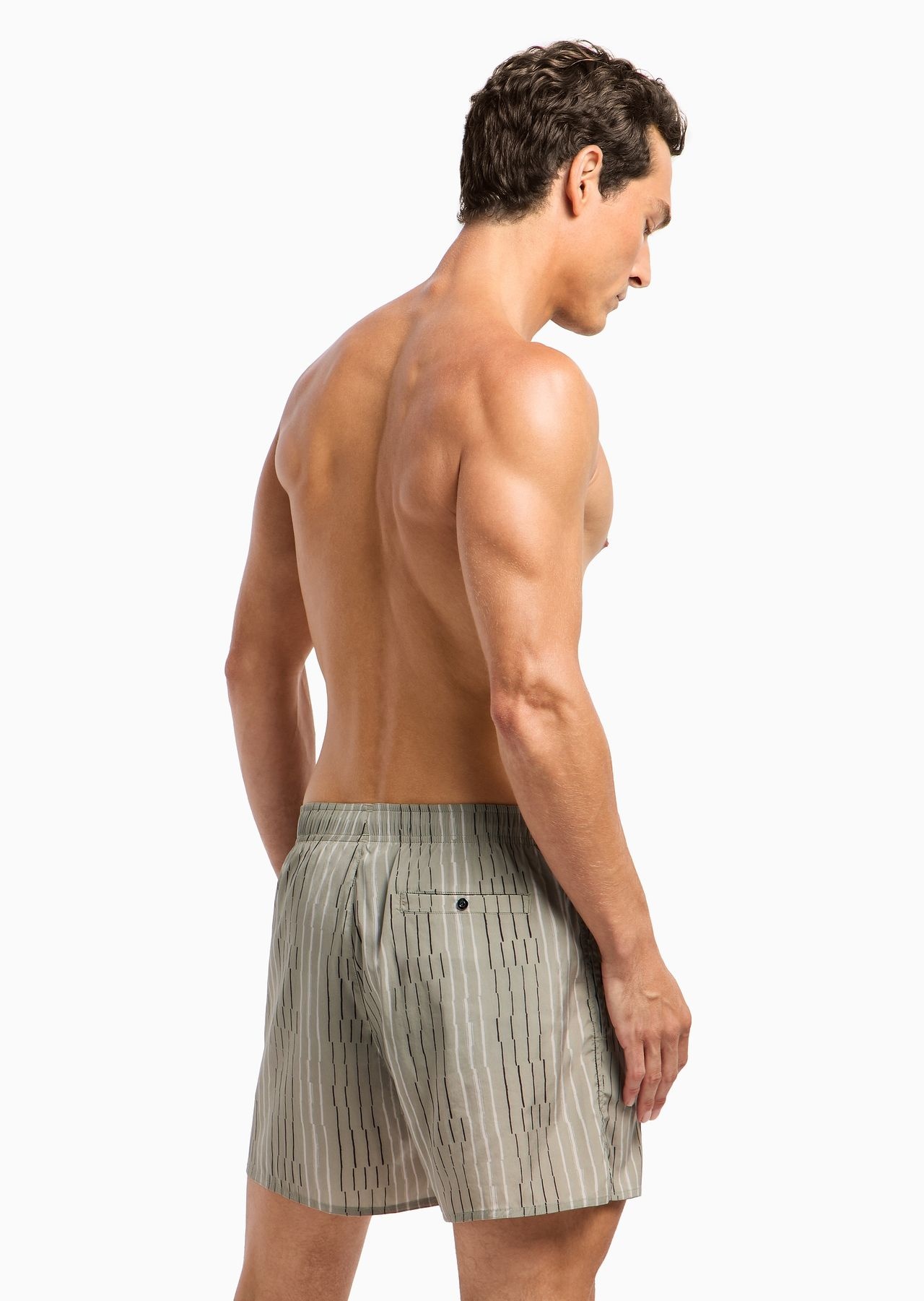 Irregular striped print swim trunks - 3