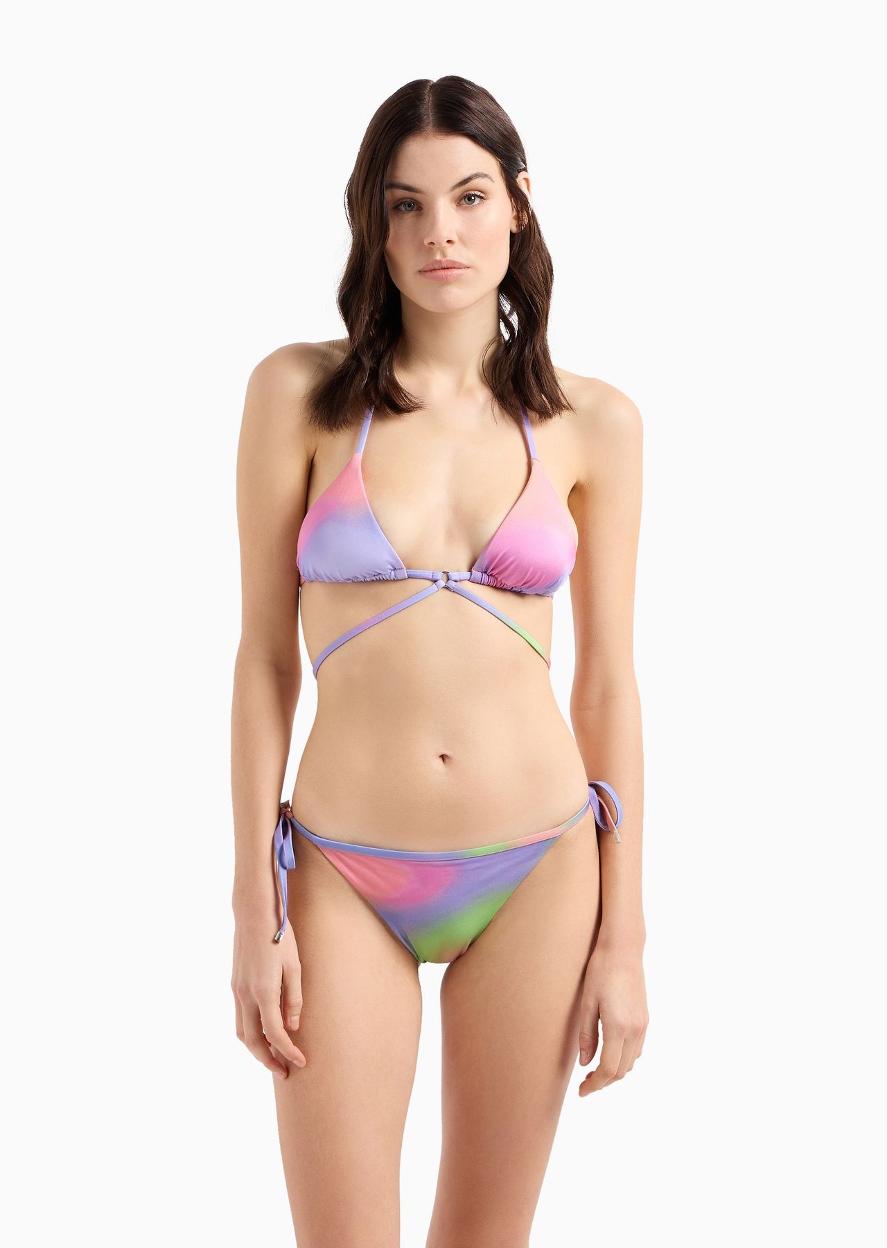 Emporio Armani Sustainability Values Capsule Collection all-over print padded triangle bikini - 2
