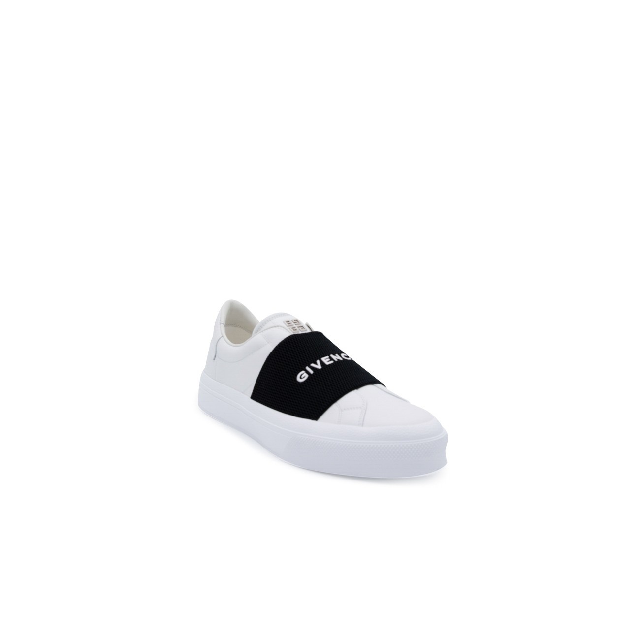 white and black leather city sneakers - 2