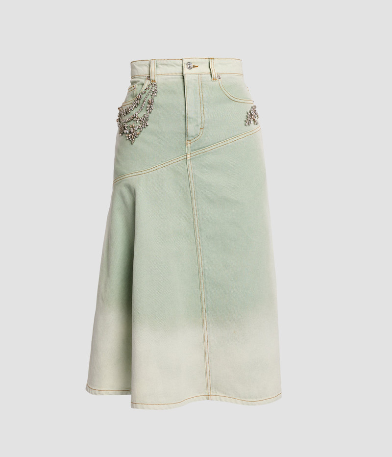 DRAPED MIDI DENIM SKIRT 1