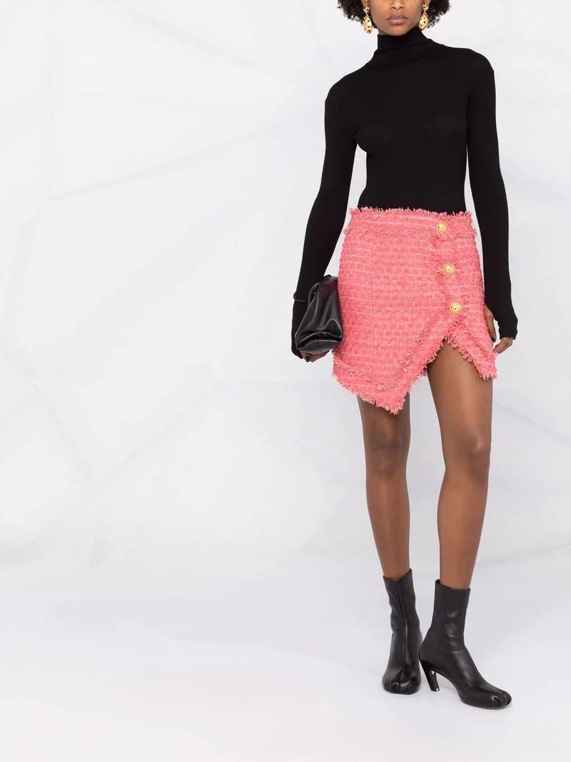 Balmain textured-tweed mini skirt outlook