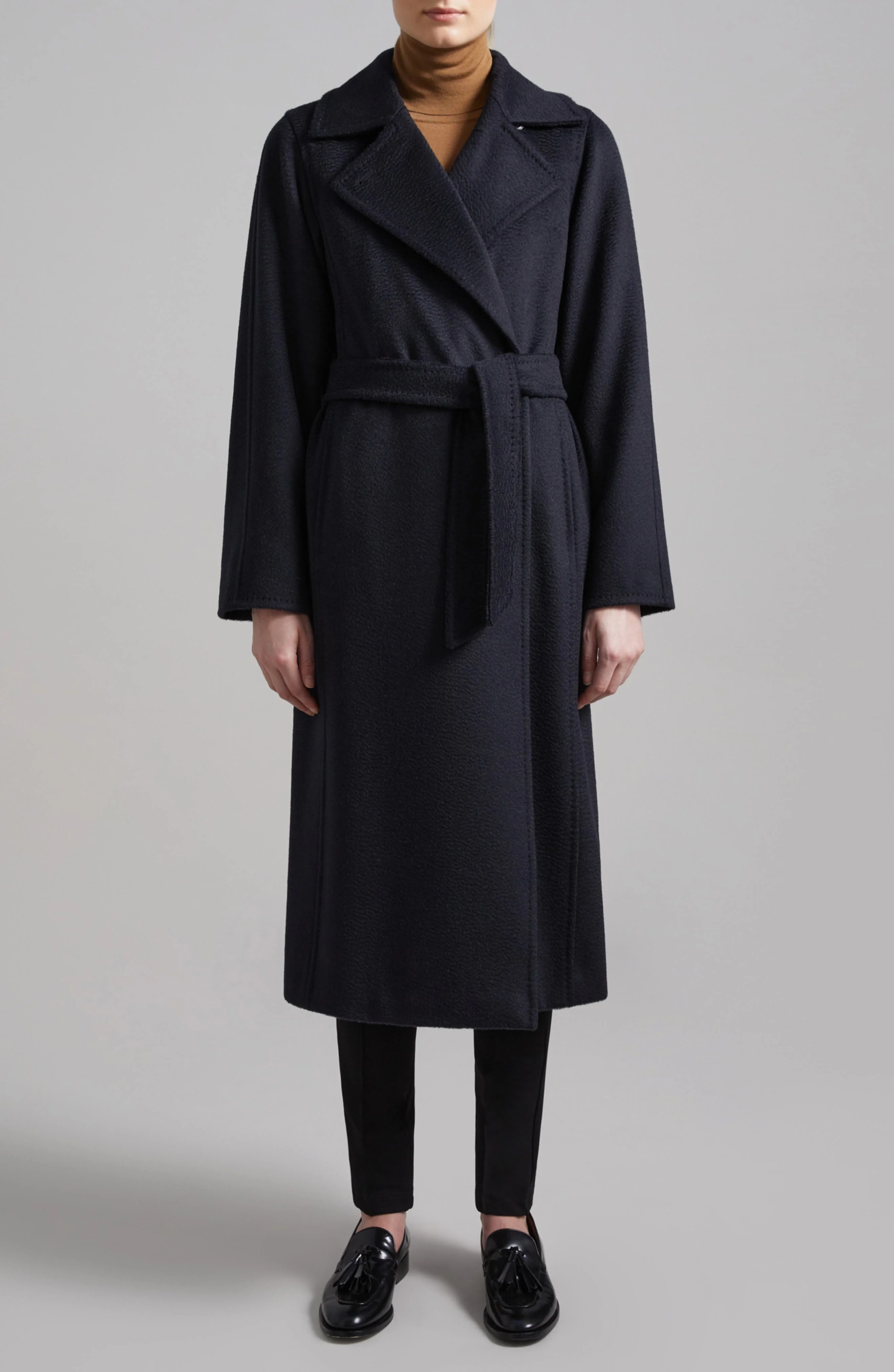 Max Mara Manuela Camel Hair Wrap Coat in Ultramarine at Nordstrom - 1