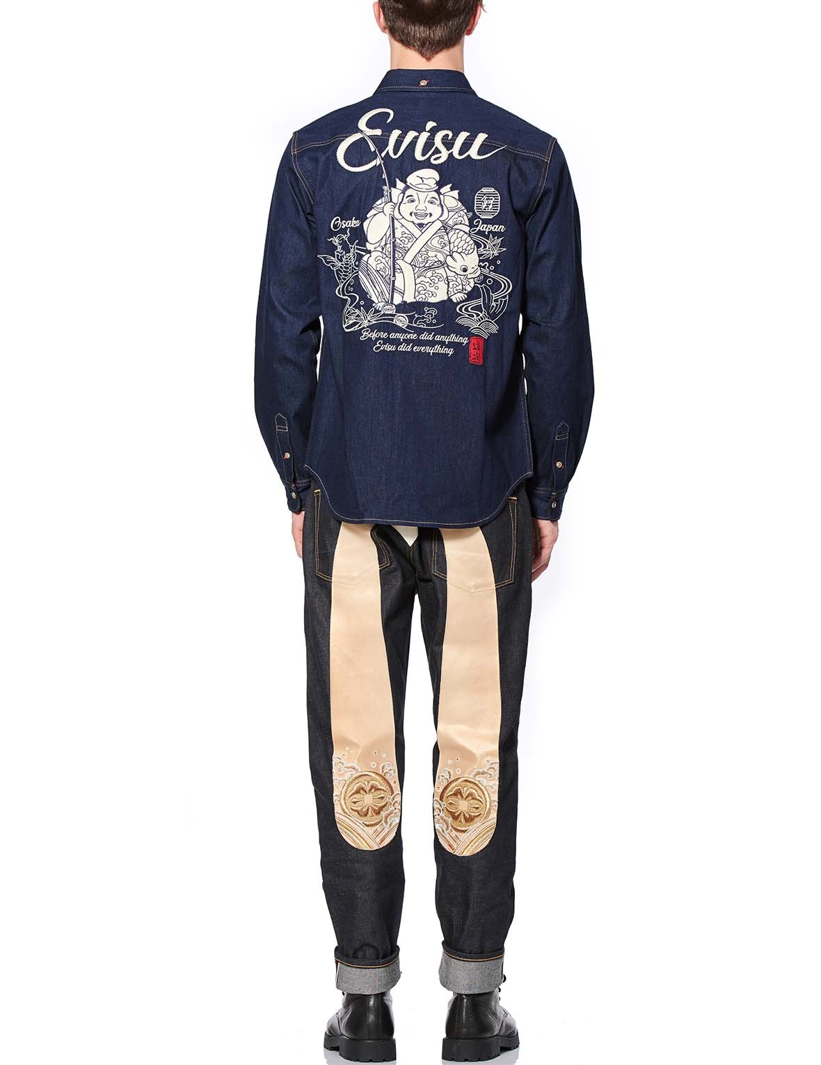 DENIM SHIRT WITH GODHEAD EMBROIDERY - 2