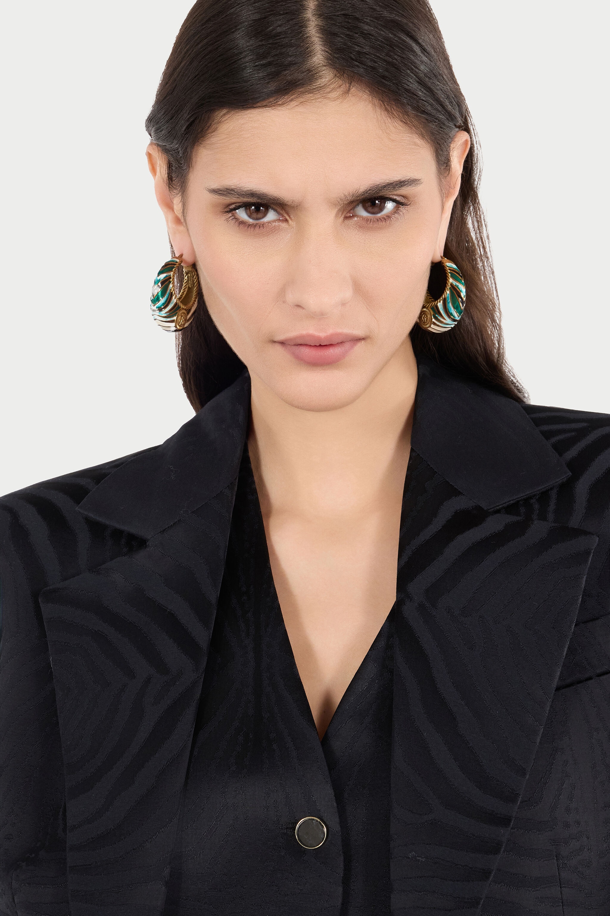 Ray of Sea Print Hoop Earrings - 2