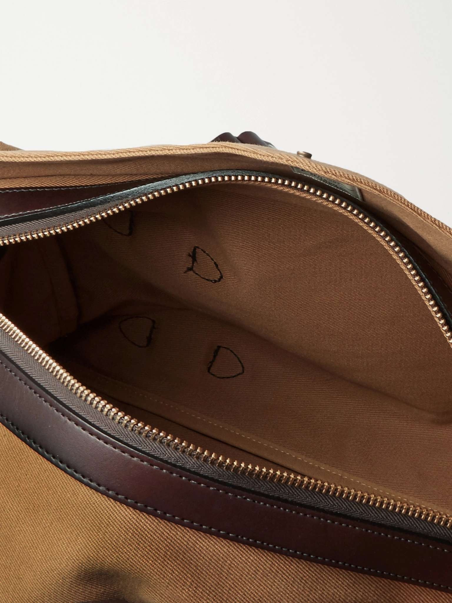 Leather-Trimmed Twill Duffle Bag - 3