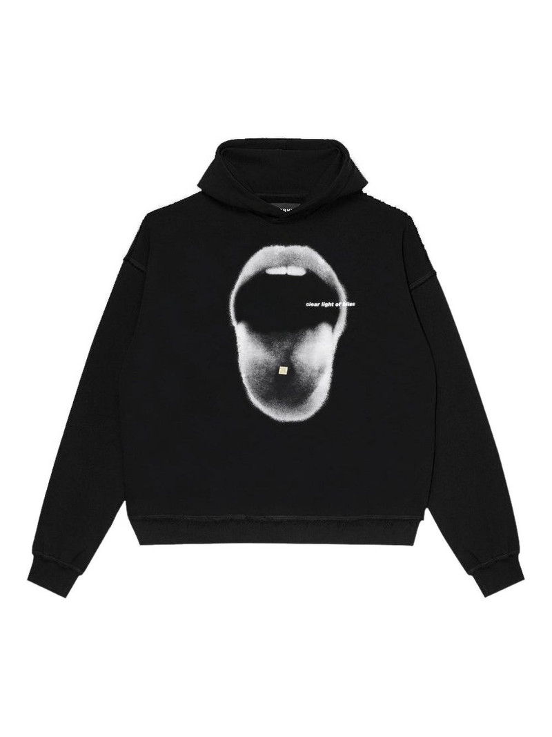 mouth-print graphic hoodie 1