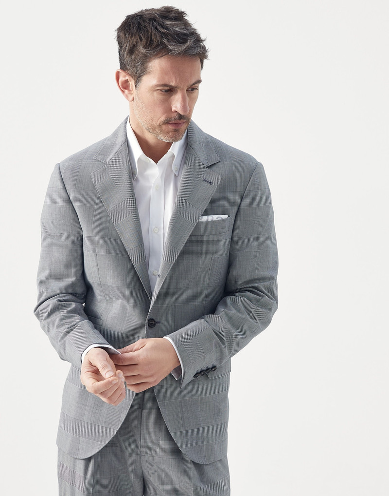 Super 150s virgin wool Prince of Wales jacket - 1