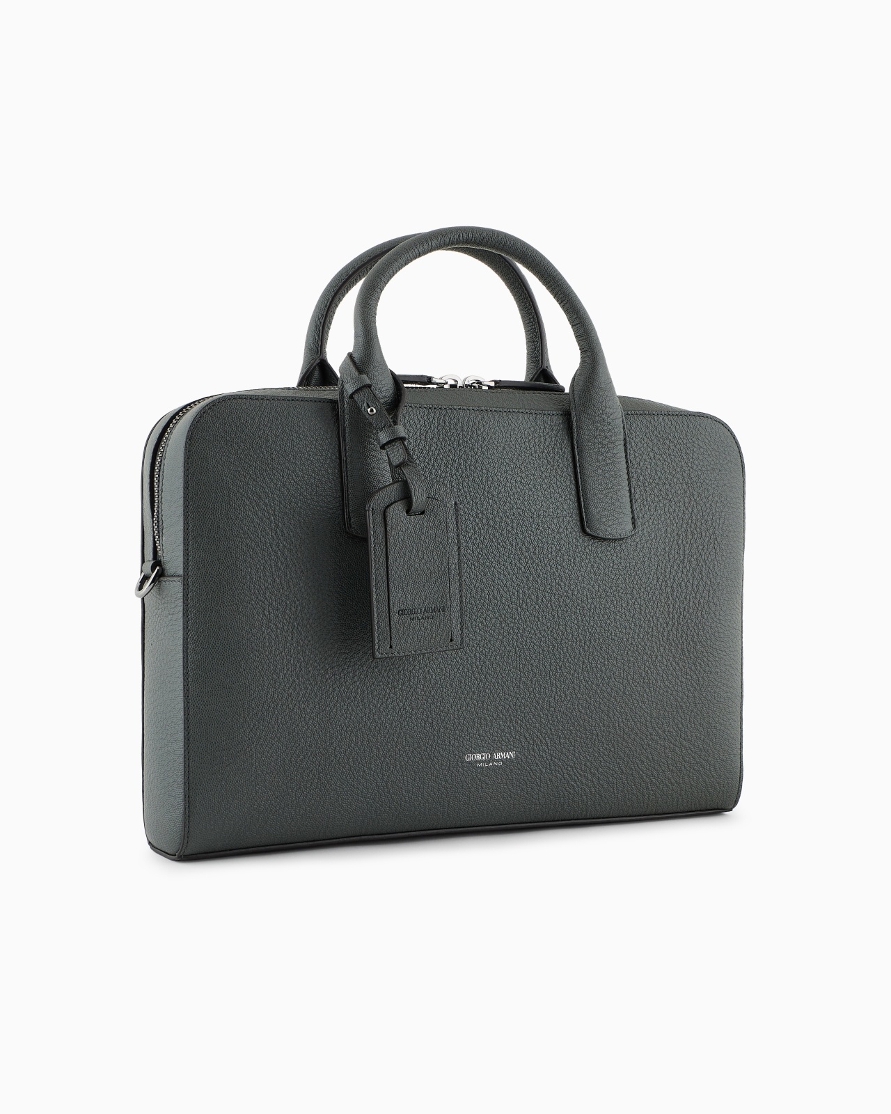 PEBBLED LEATHER BRIEFCASE - 2