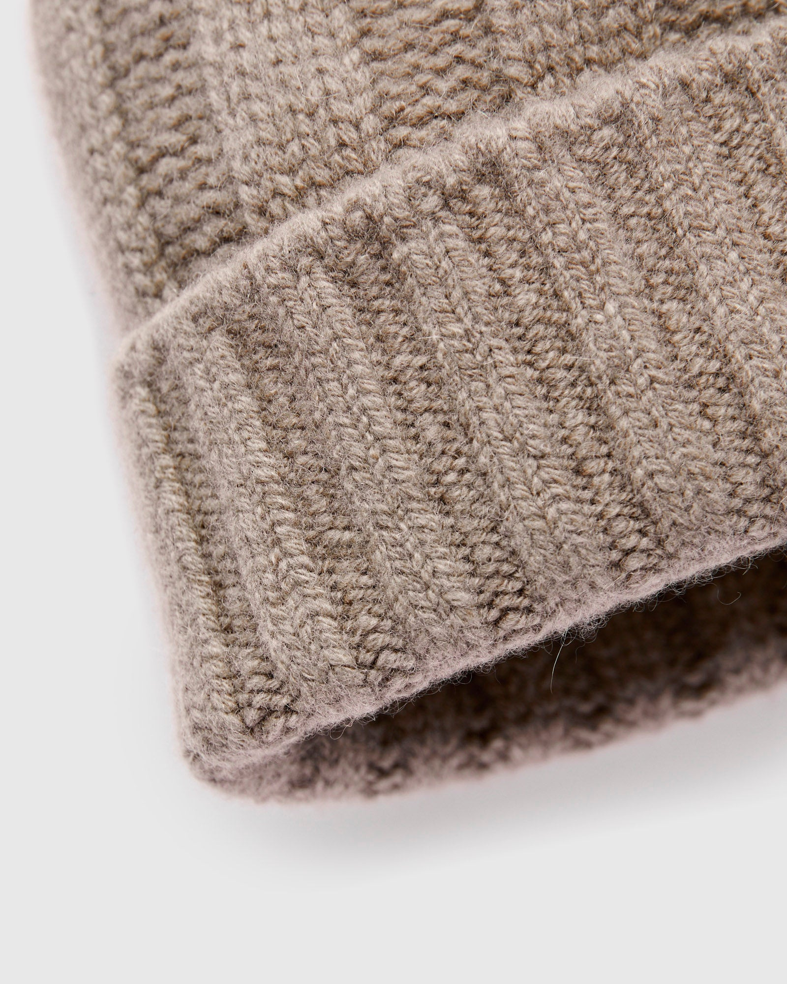 Cashmere Rib Watch Cap in Camel - 2