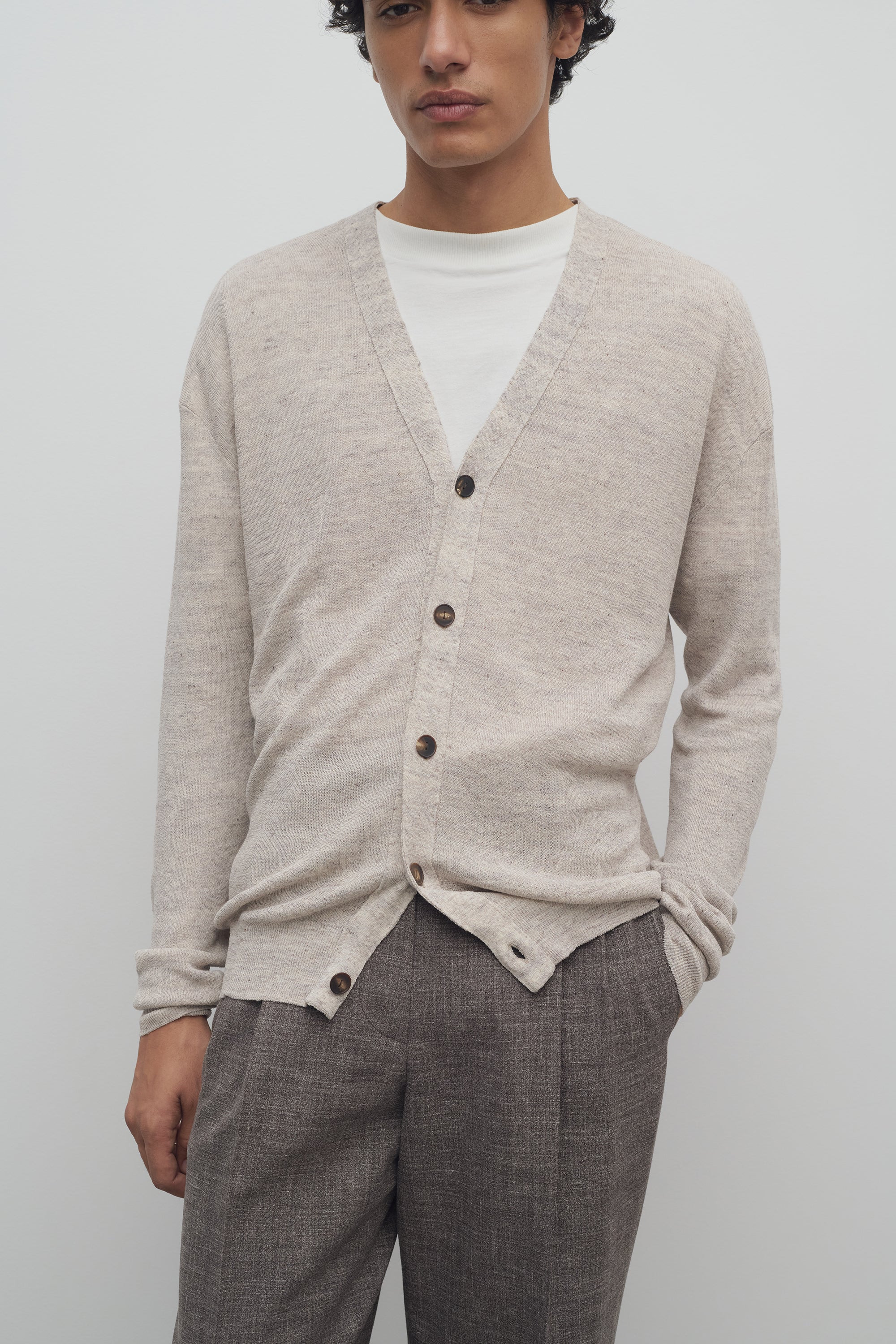 Leopold Cardigan in Cotton and Linen - 6