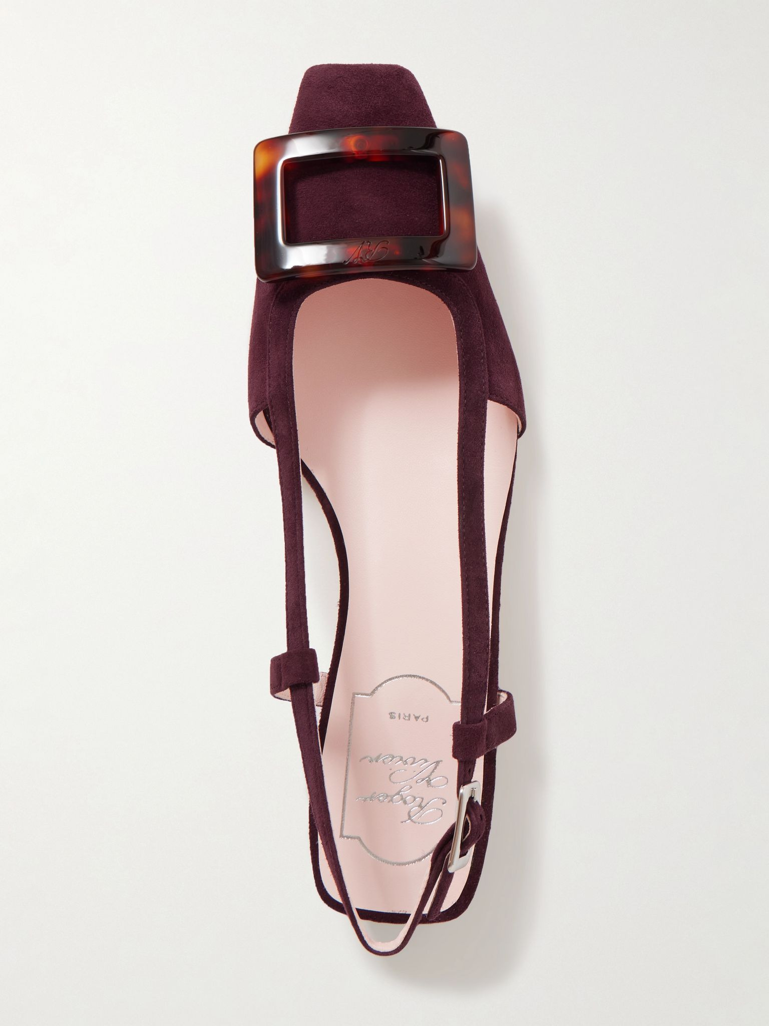 Belle Vivier 25 suede pumps Burgundy - 5