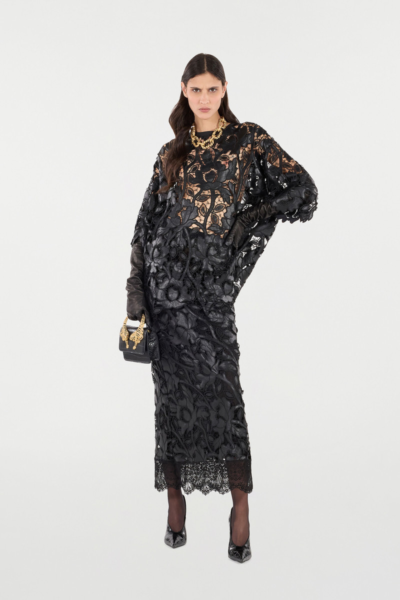 Roberto Cavalli Lace Top With Floral Macramé outlook