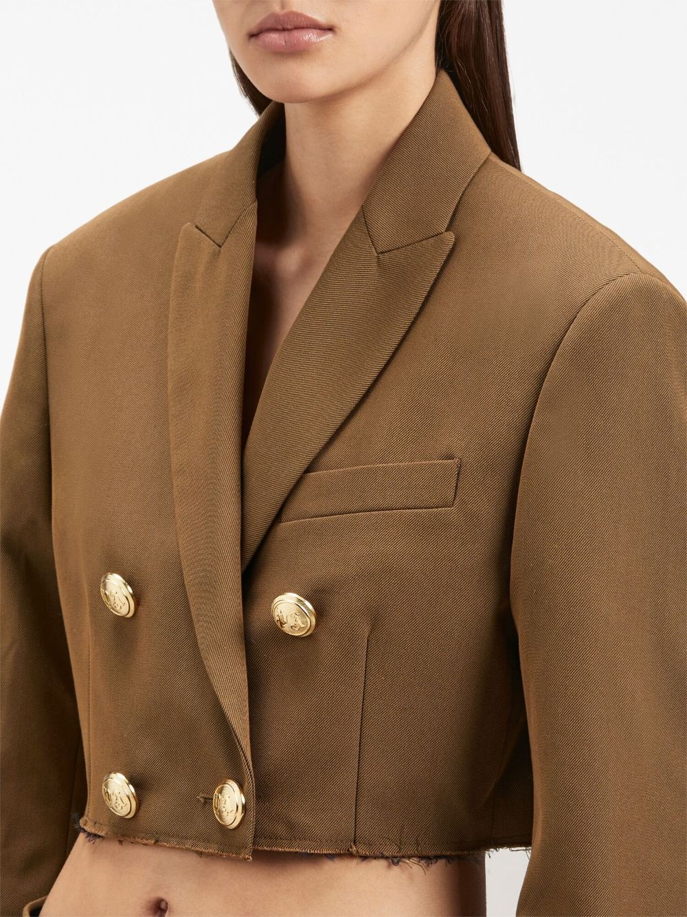 double-breasted cropped blazer - 6