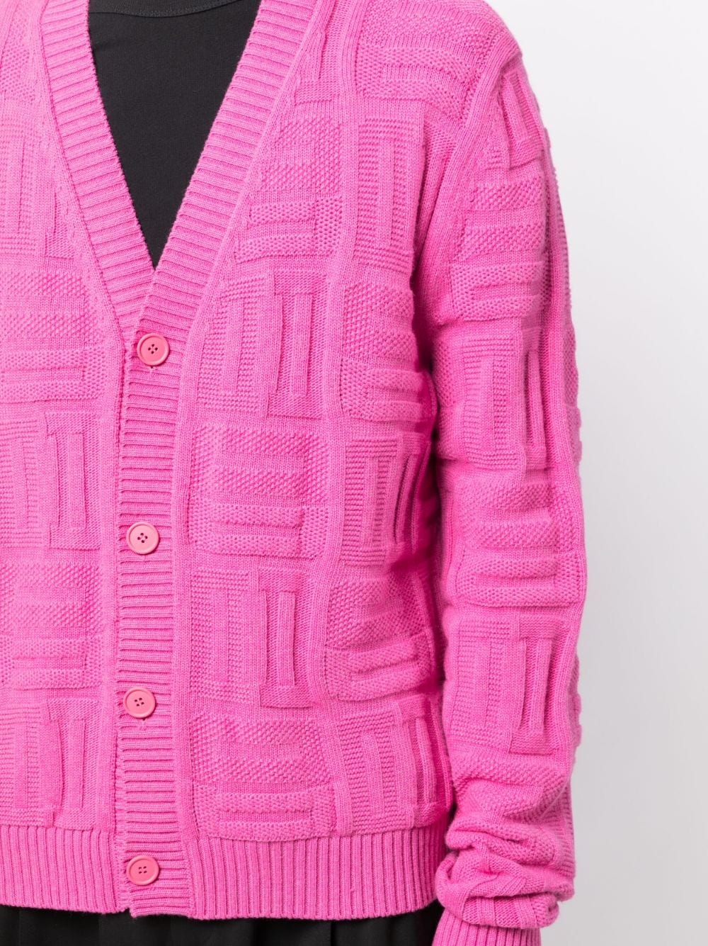 monogram-pattern knit cardigan - 5