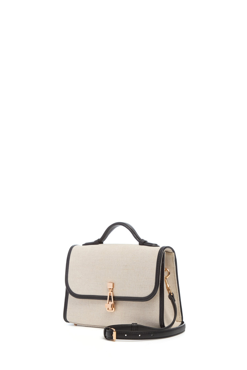 GABRIELA HEARST Small Leonora Flap Bag in Beige Linen outlook