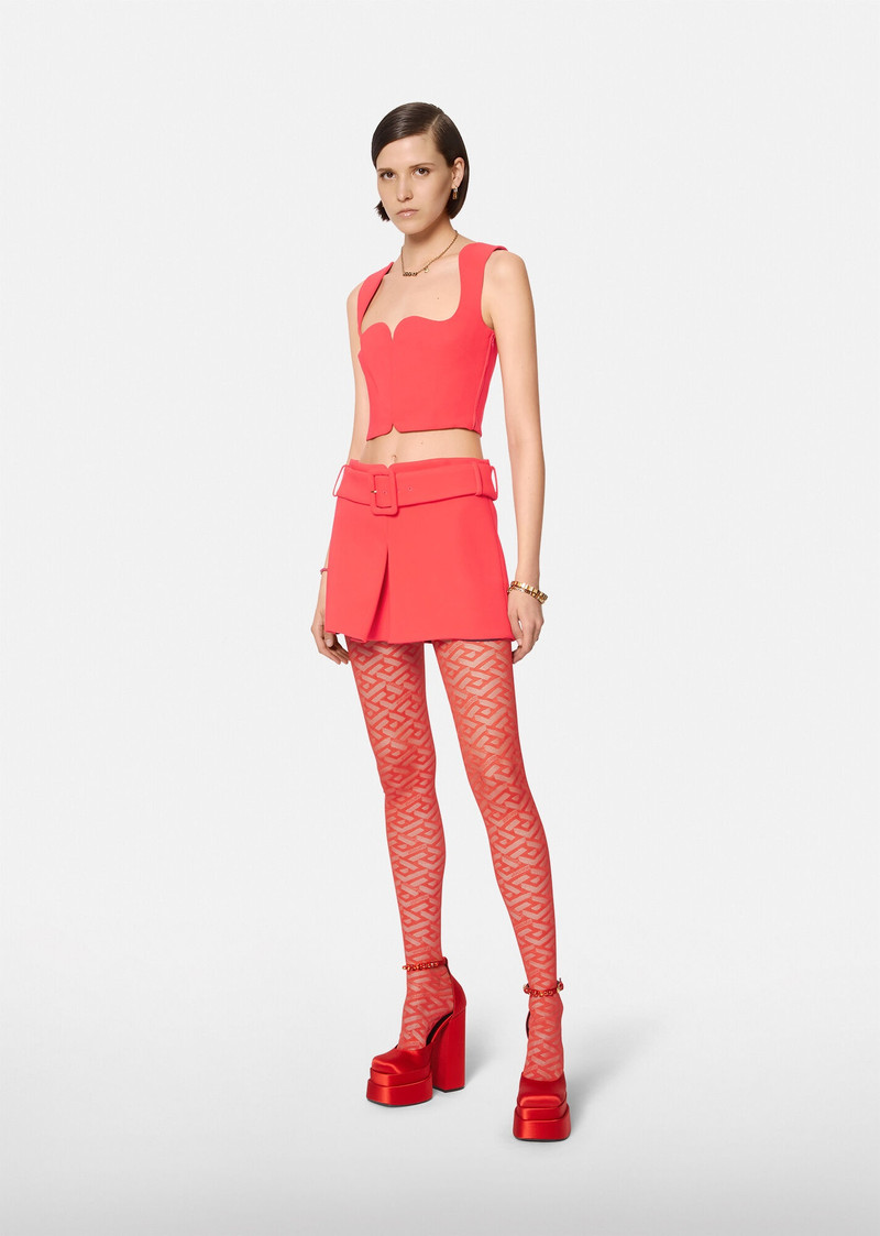 VERSACE La Greca Tulle Tights outlook