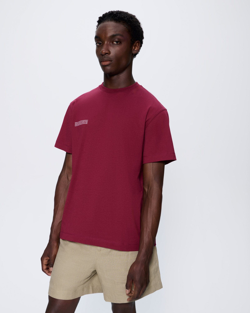 PANGAIA Mens 365 Midweight T-Shirt - Milkyway Maroon outlook