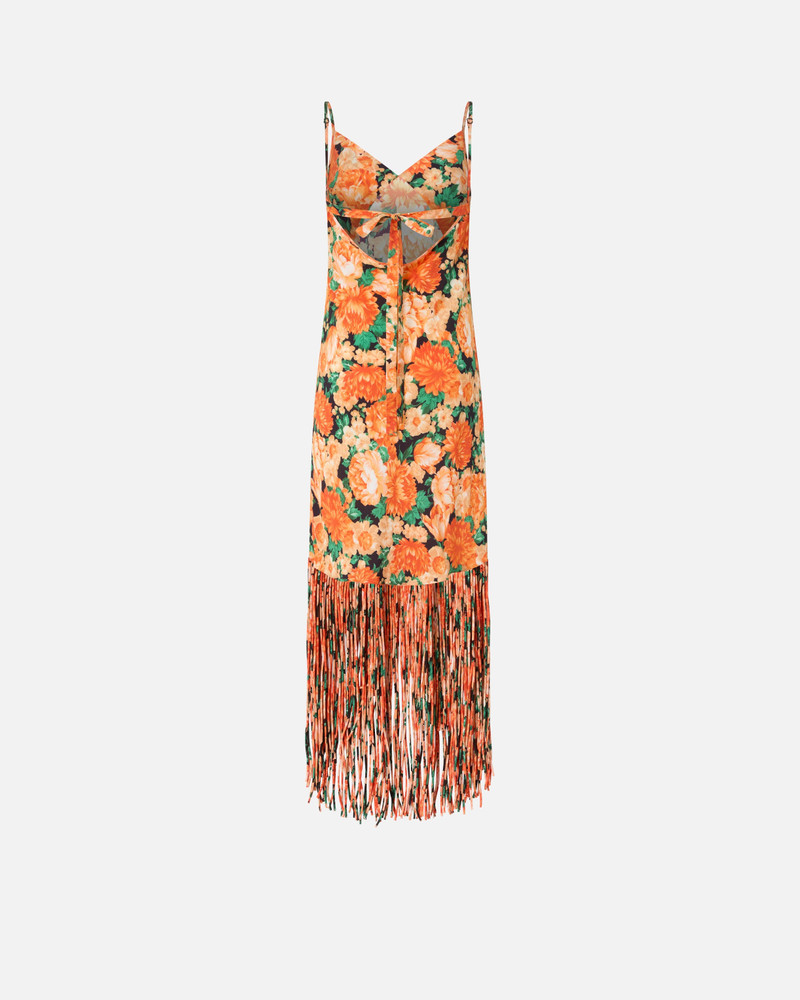 PINKO LONG DRESS WITH FRINGING AND BOTANIC GARDEN PRINT outlook