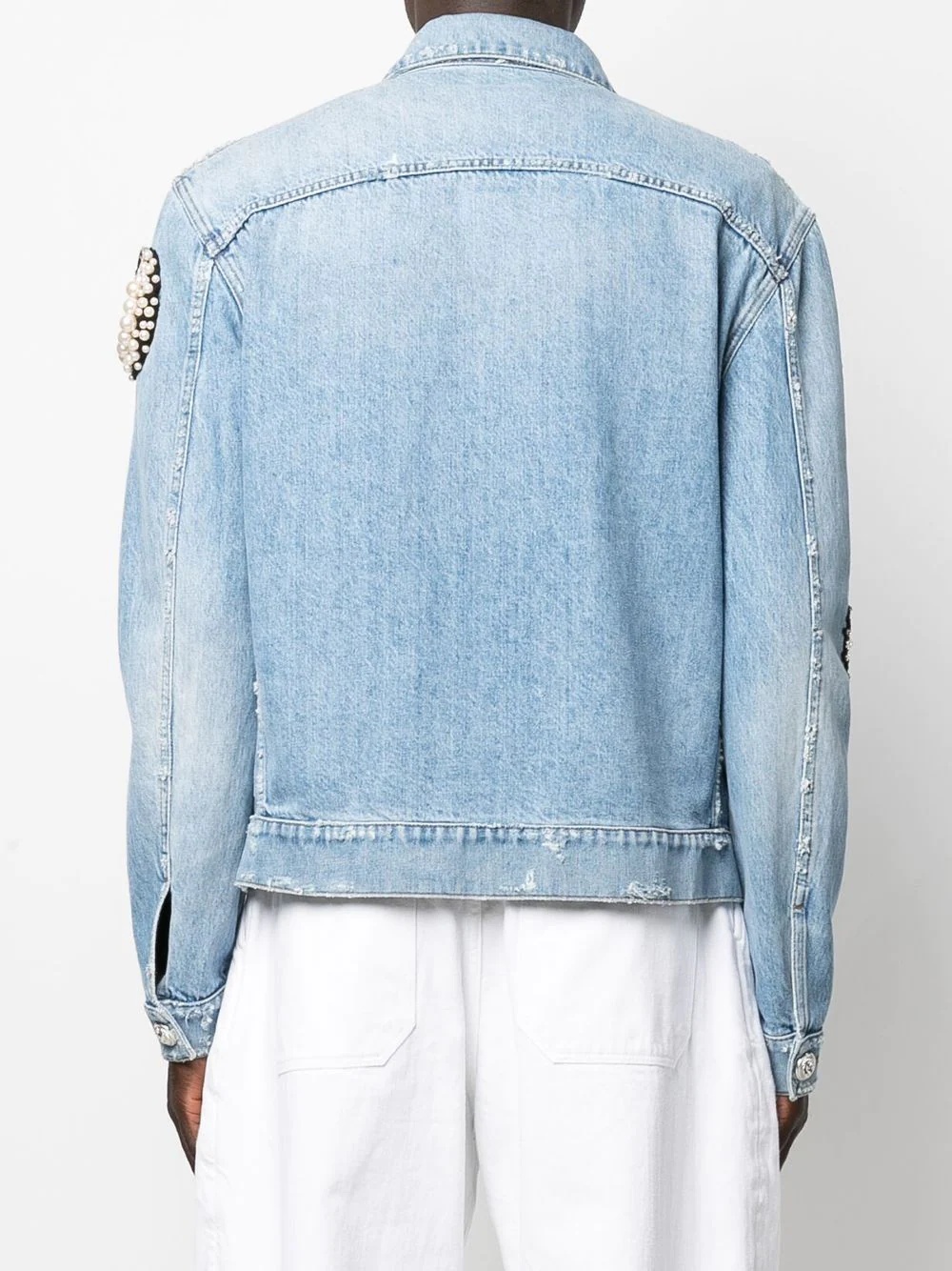 embellished denim jacket - 4