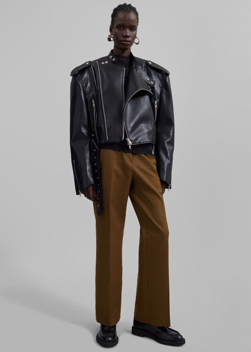 Teagan Boxy Faux Leather Jacket - Black 9