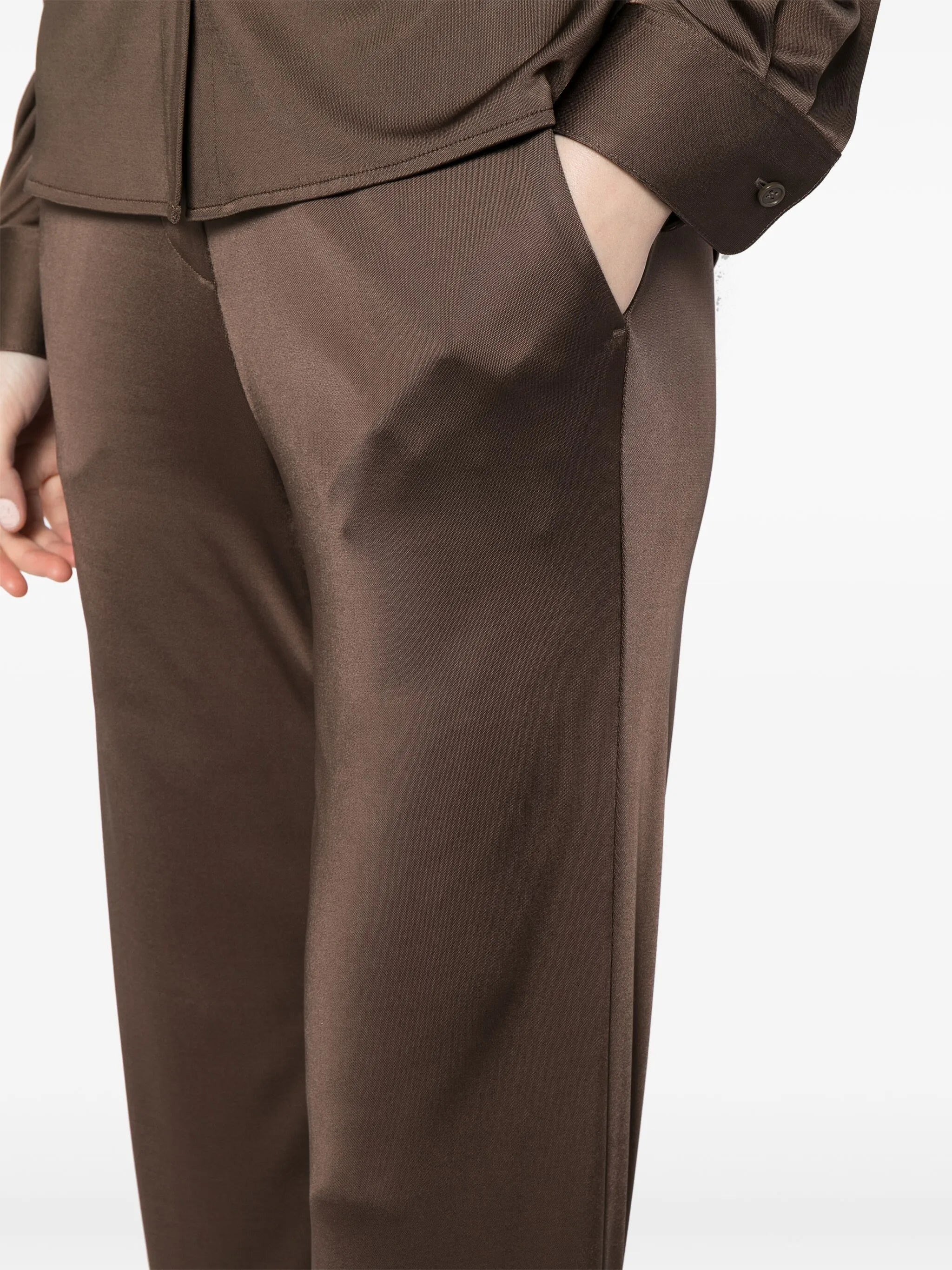 fluid straight-leg trousers - 5