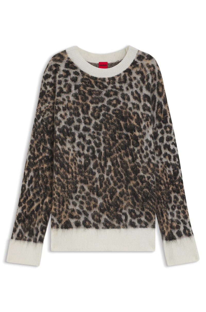LOOSE-FIT KNITTED SWEATER WITH LEOPARD JACQUARD 1