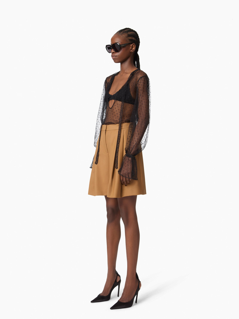 NINA RICCI Brown Highwaisted Shorts outlook