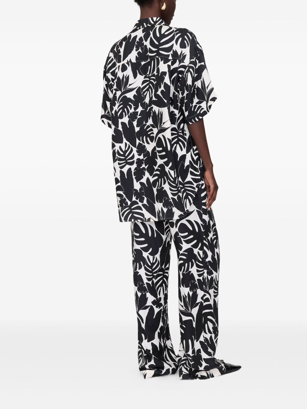 Elain leaf-print trousers - 3
