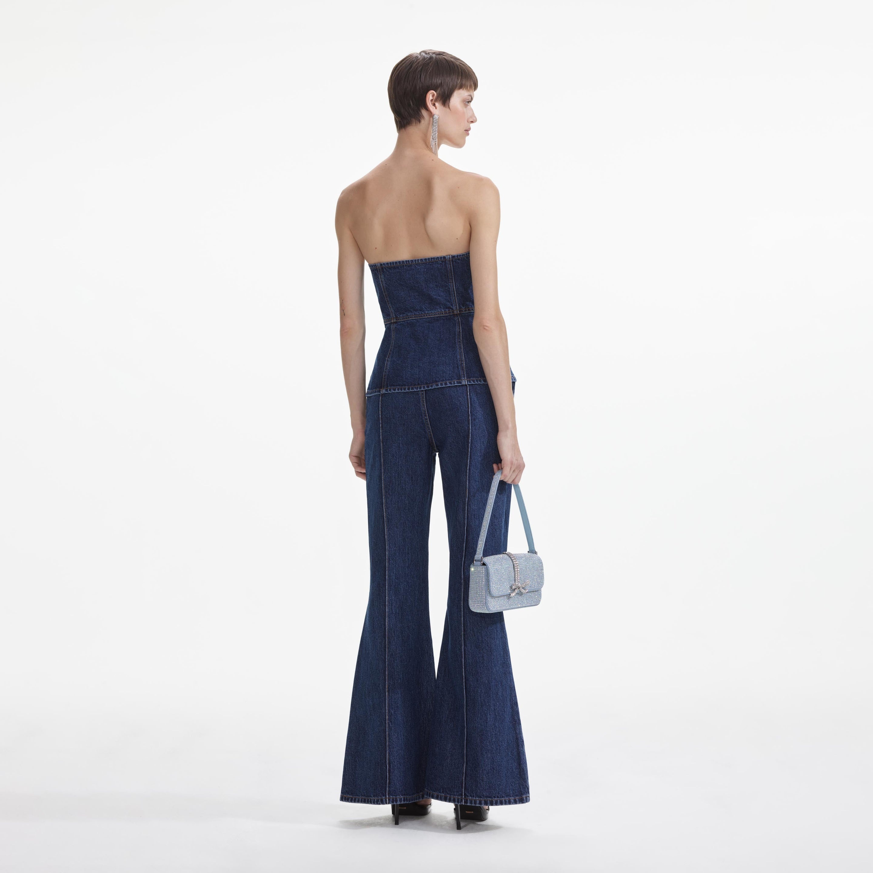 Denim Bandeau Jumpsuit - 3