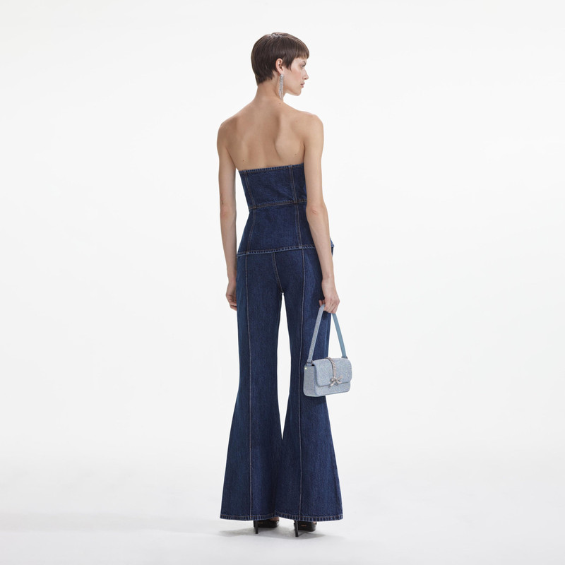 self-portrait Denim Bandeau Jumpsuit outlook