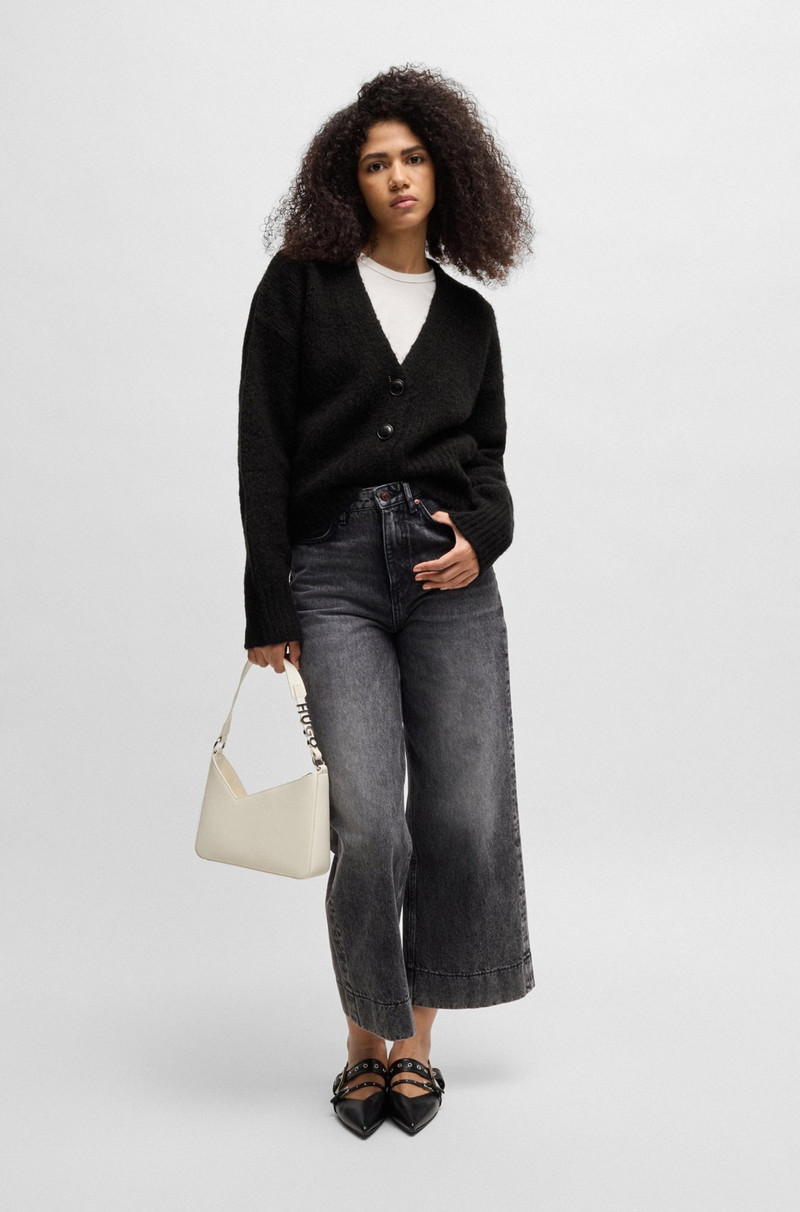 HUGO OVERSIZE-FIT CARDIGAN WITH V NECKLINE AND CROPPED LENGTH outlook