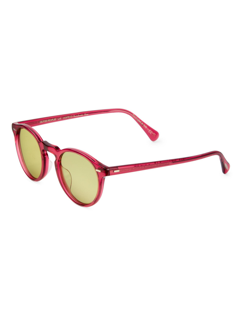 Women's 47MM Acetate Round Sunglasses - Burgunday Green 1