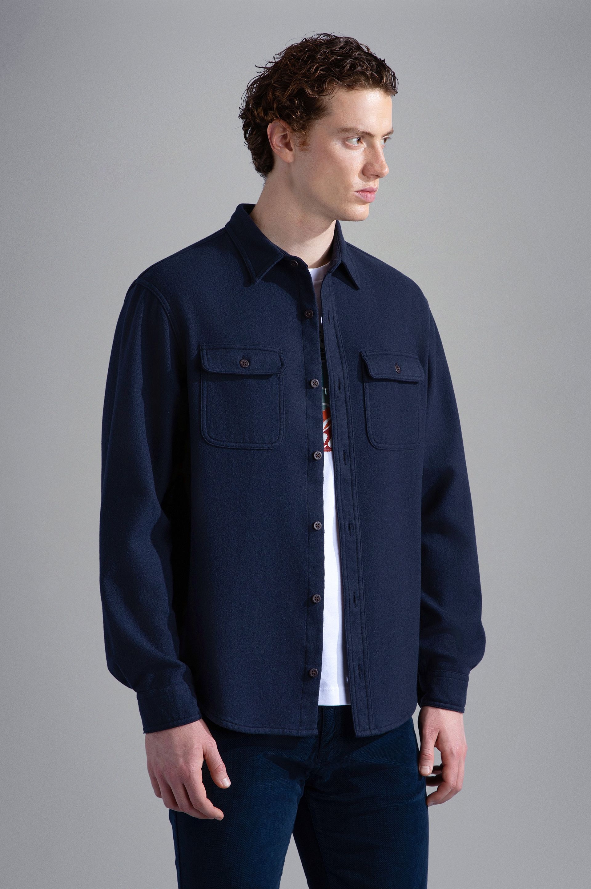 GARMENT DYED WOOL OVERSHIRT - 2