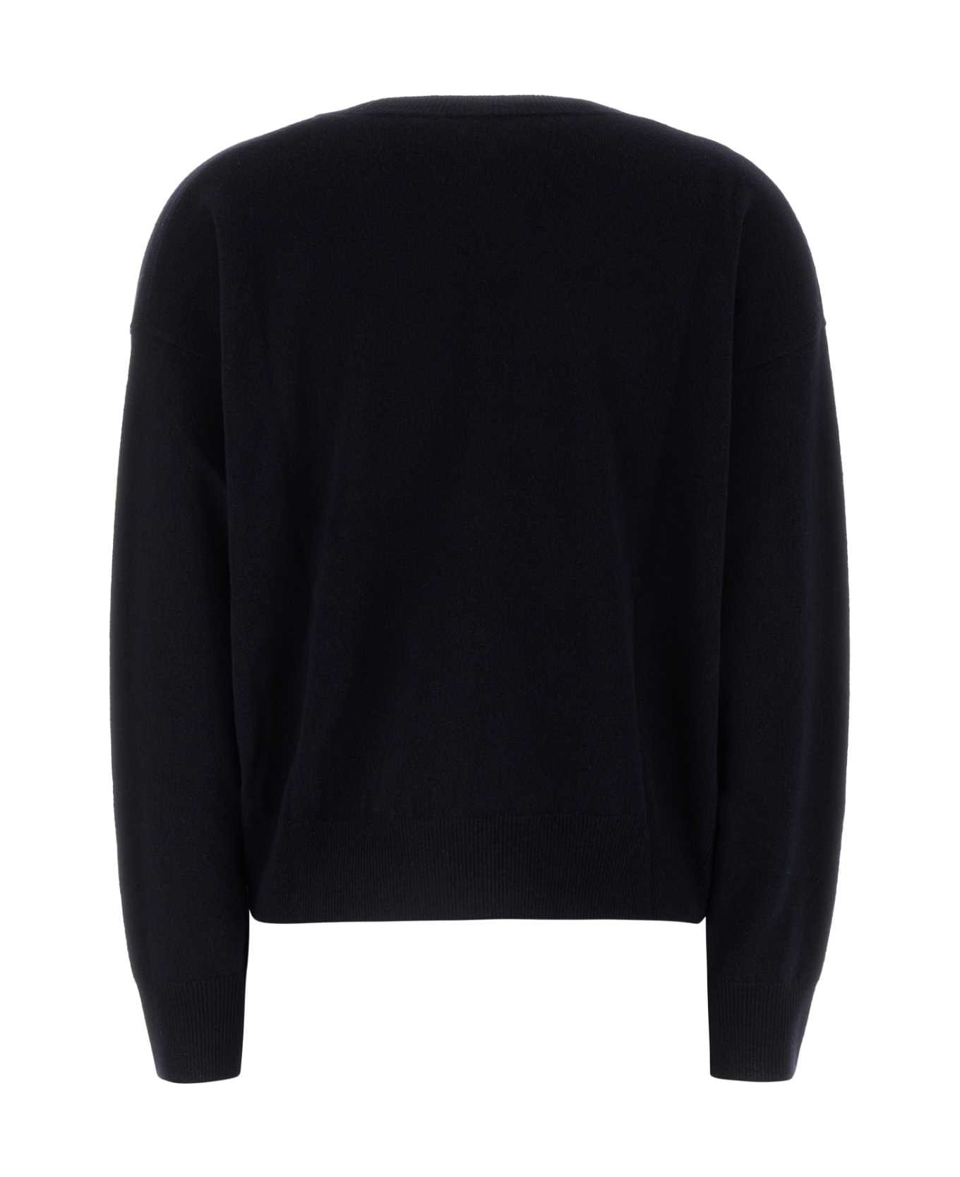 Midnight Blue Stretch Wool Blend Sweater - 2