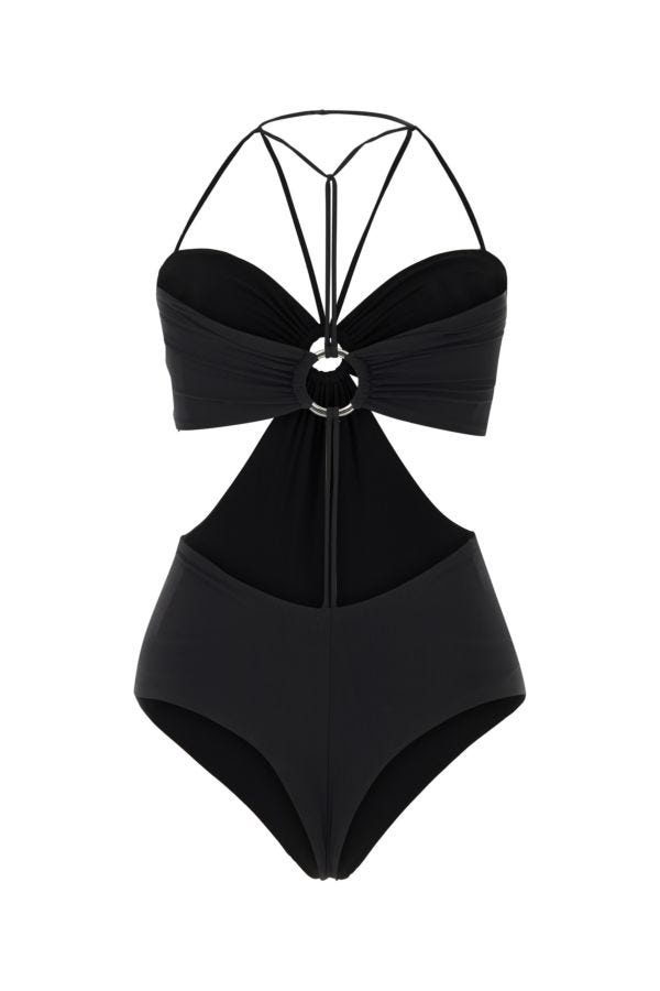 Black stretch polyester swimsuit - 2