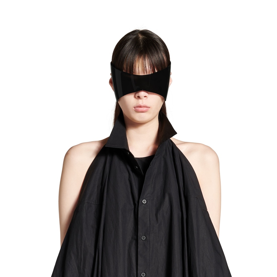 BALENCIAGA Women's Suspended Shirt Dress in Black | REVERSIBLE