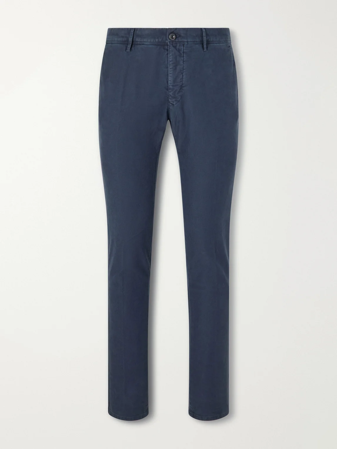 Slim-Fit Straight-Leg Stretch-Cotton Trousers - 1