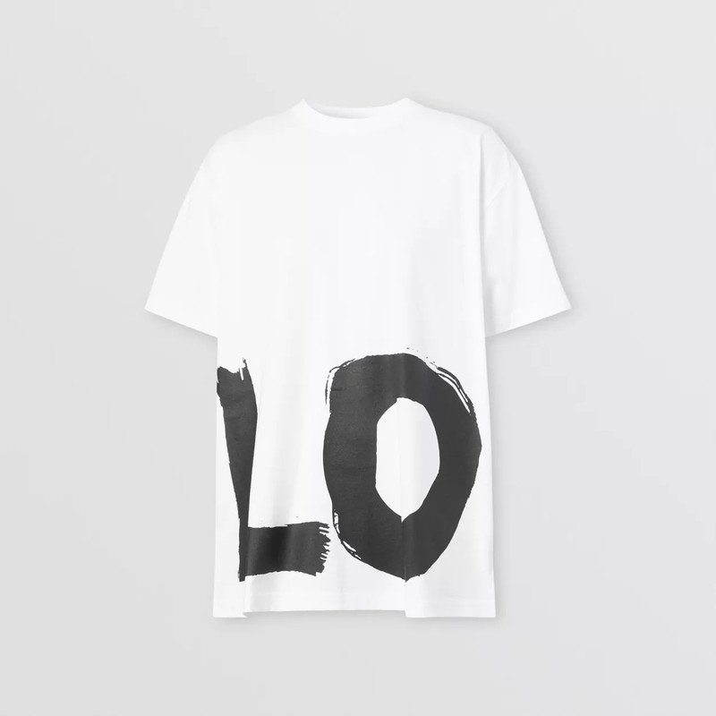 Love Print Cotton 오버사이즈 티셔츠 - 1