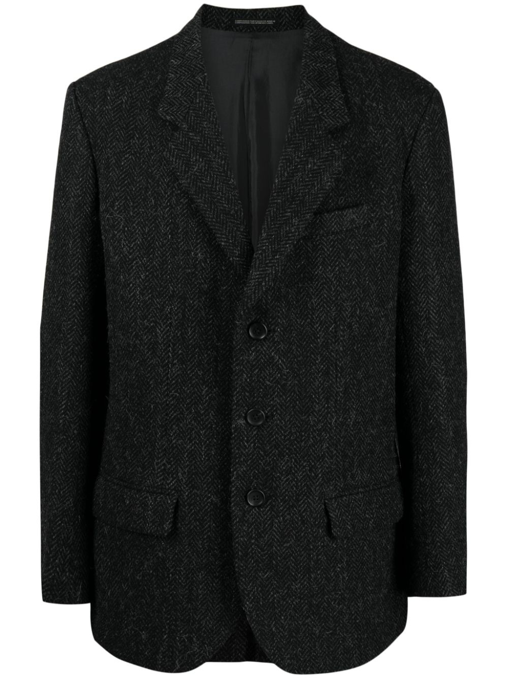 notched-lapels contrasting-trim blazer - 1