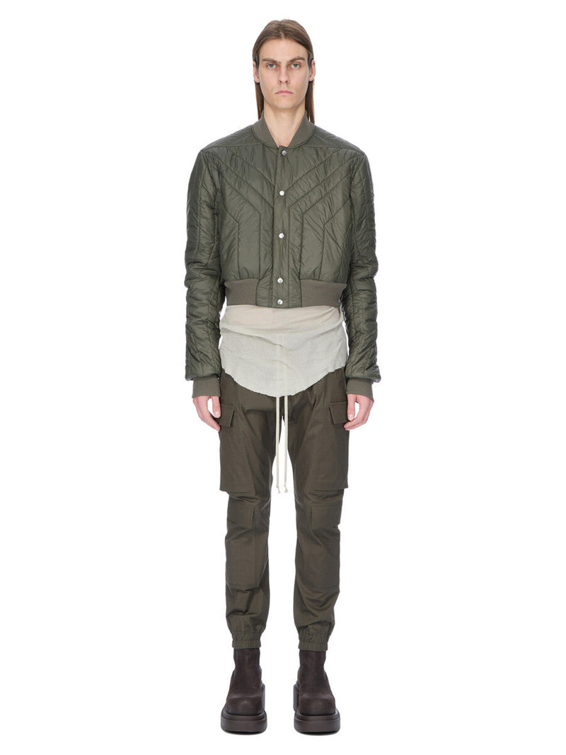 Rick Owens Khaki Concordians Quilted Flight Down Bomber Jacket outlook