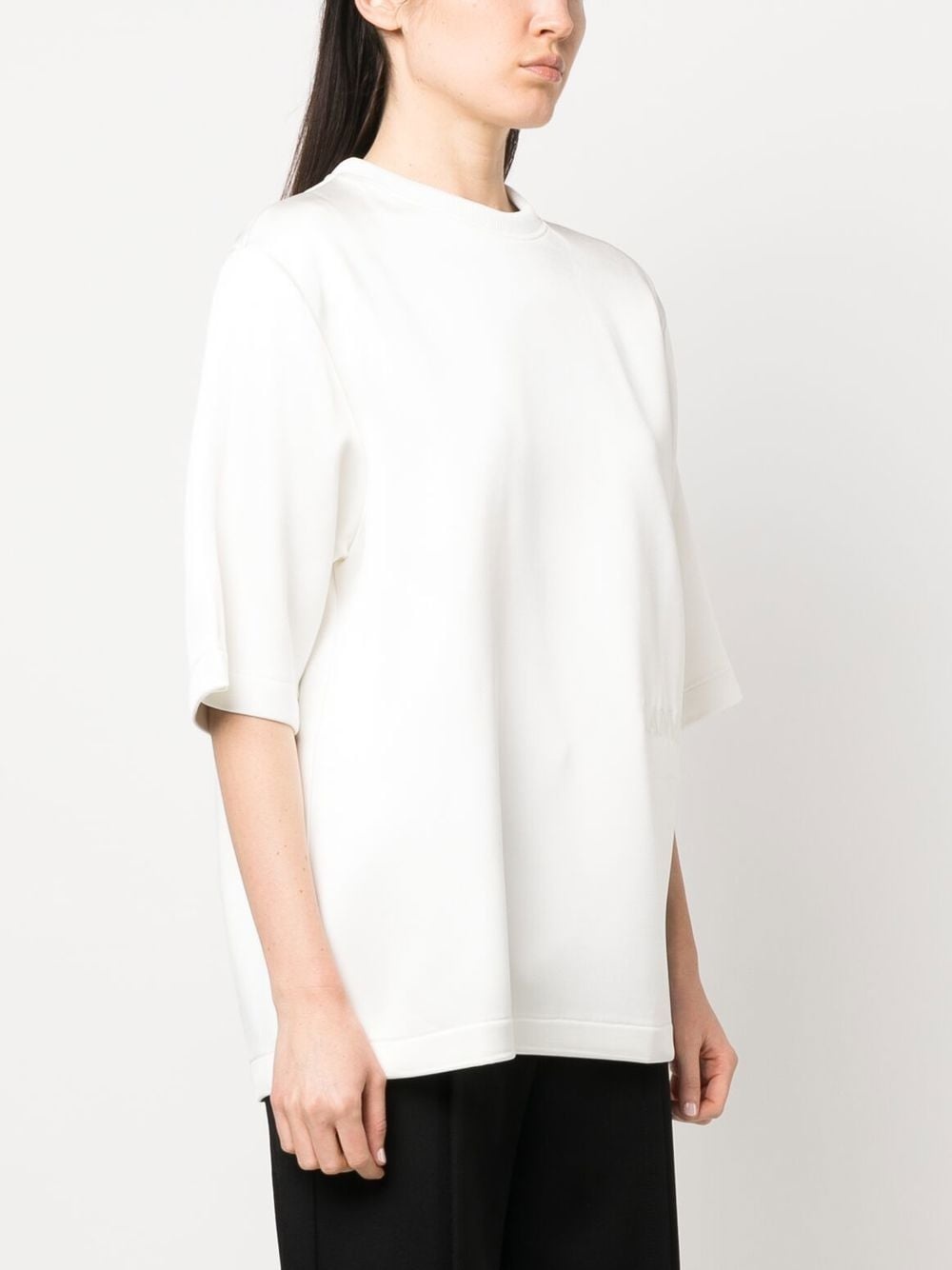 embroidered-logo satin T-shirt - 3