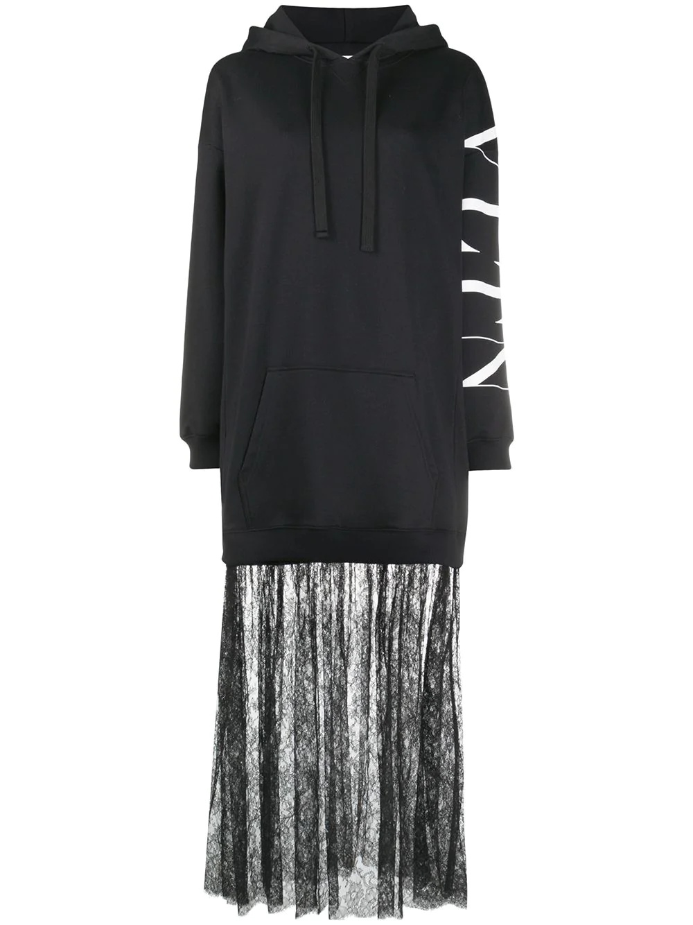 VLTN lace hoodie dress - 1