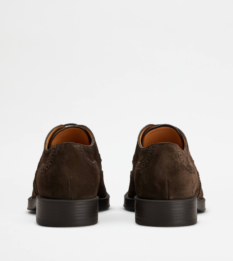 Tod's LACE-UPS IN SUEDE - BROWN outlook