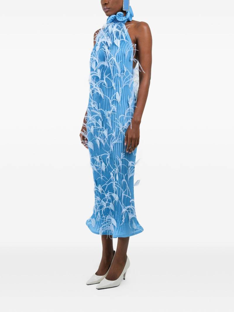 feathers pleated maxi dress 3