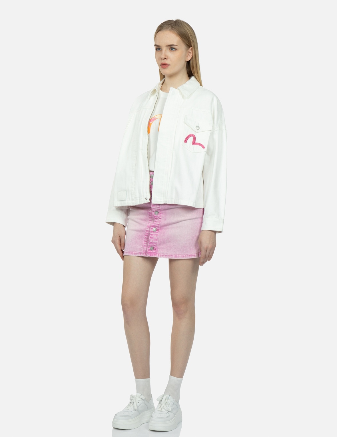 GRAFFITI DARUMA EMBROIDERY ZIP-UP SHIRT JACKET - 4