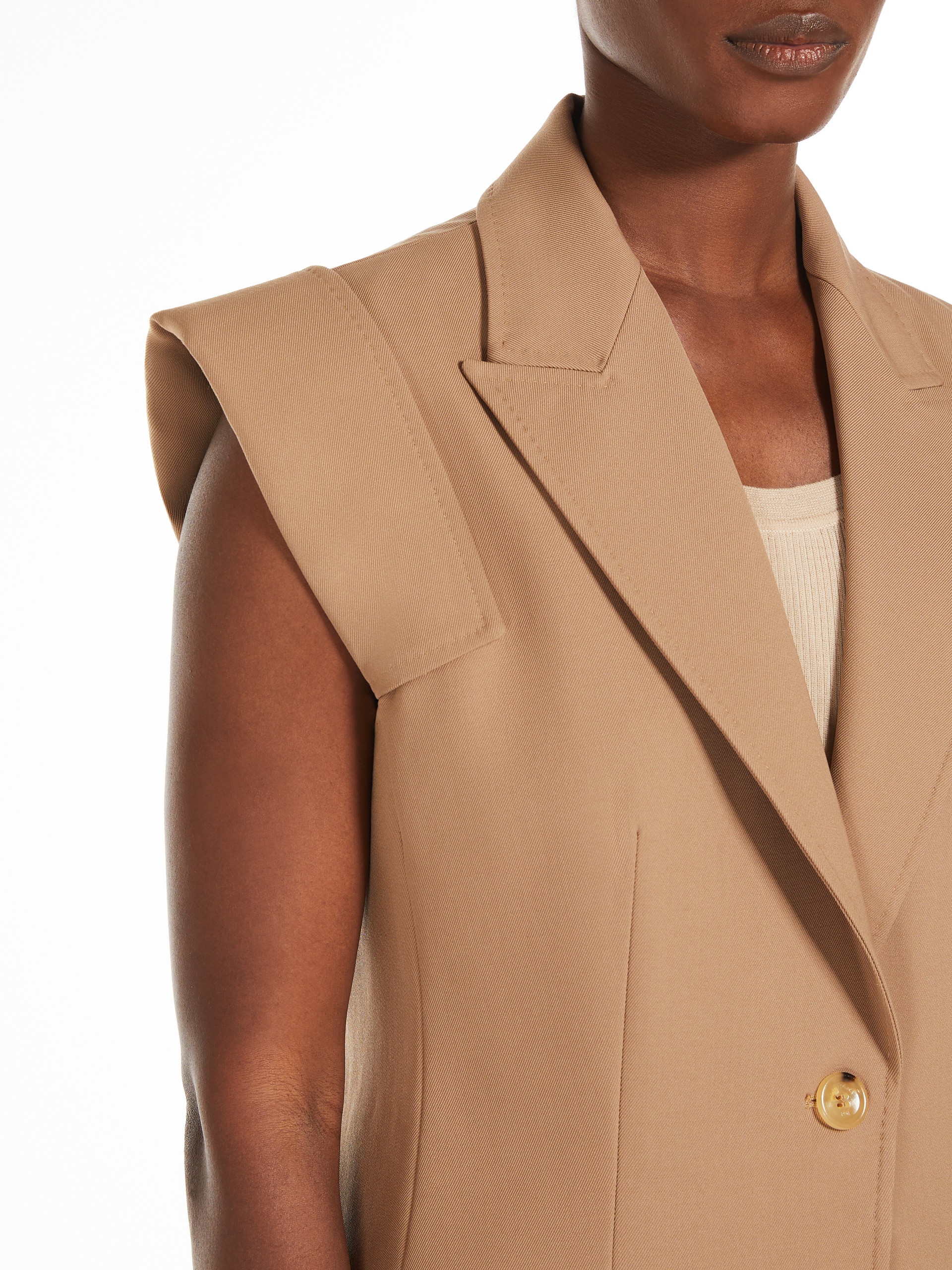 BERGAMO Sleeveless gabardine jacket - 5